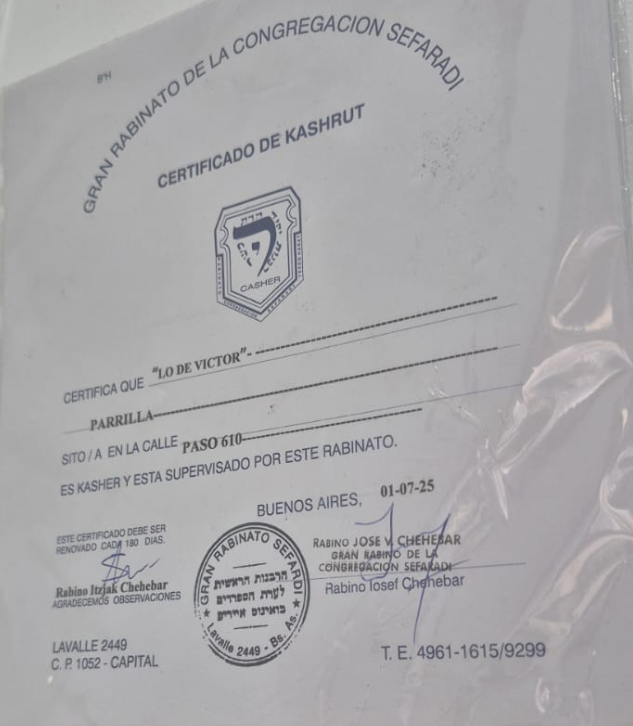 Certificado Kosher